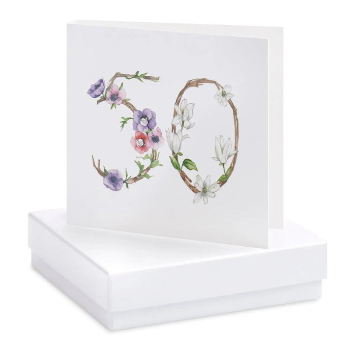 Boxed Floral 50th Earring Card Crumble and Core Crumble & Core