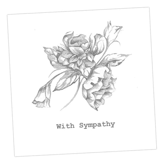 Peony Sympathy Card Greeting & Note Cards Crumble and Core 12 x 12 cm  