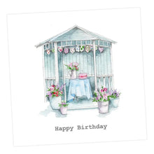 Load image into Gallery viewer, Blue Summerhouse Happy Birthday Card Greeting &amp; Note Cards Crumble and Core 12 x 12 cm  
