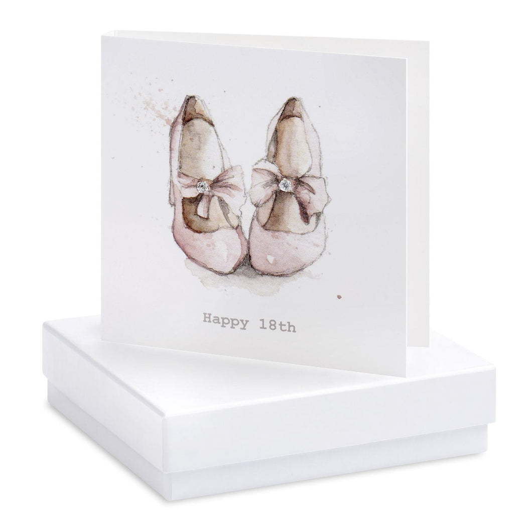 Boxed Happy 18th Party Shoes Earring Card Earrings Crumble and Core White  