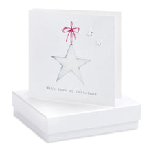 Carica l&#39;immagine nel visualizzatore di Gallery, Boxed Christmas Star Earring Card Earrings Crumble and Core White  
