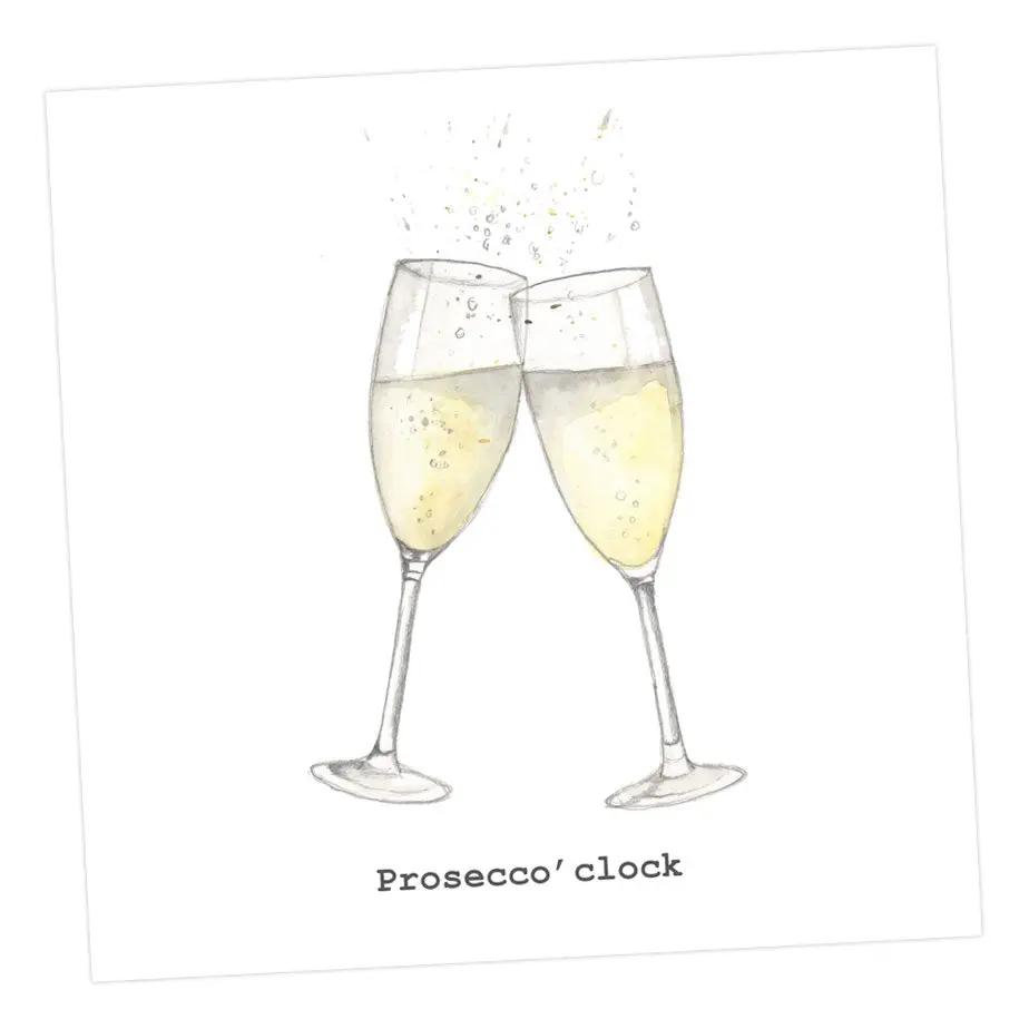 Prosecco'clock Card Greeting & Note Cards Crumble and Core 12 x 12 cm  