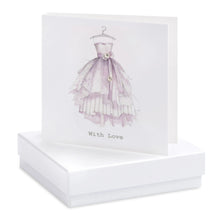 Load image into Gallery viewer, Boxed Dress With Love Earring Card Earrings Crumble and Core White  
