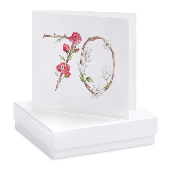 Boxed Floral 70th Earring Card Crumble and Core Crumble & Core