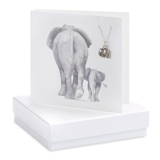 Boxed Elephant Necklace Card Necklaces Crumble and Core White  