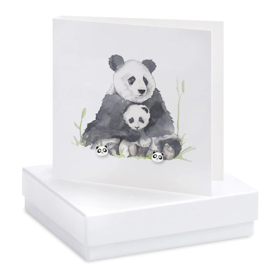 Boxed Earring Card Pandas Earrings Crumble and Core White  