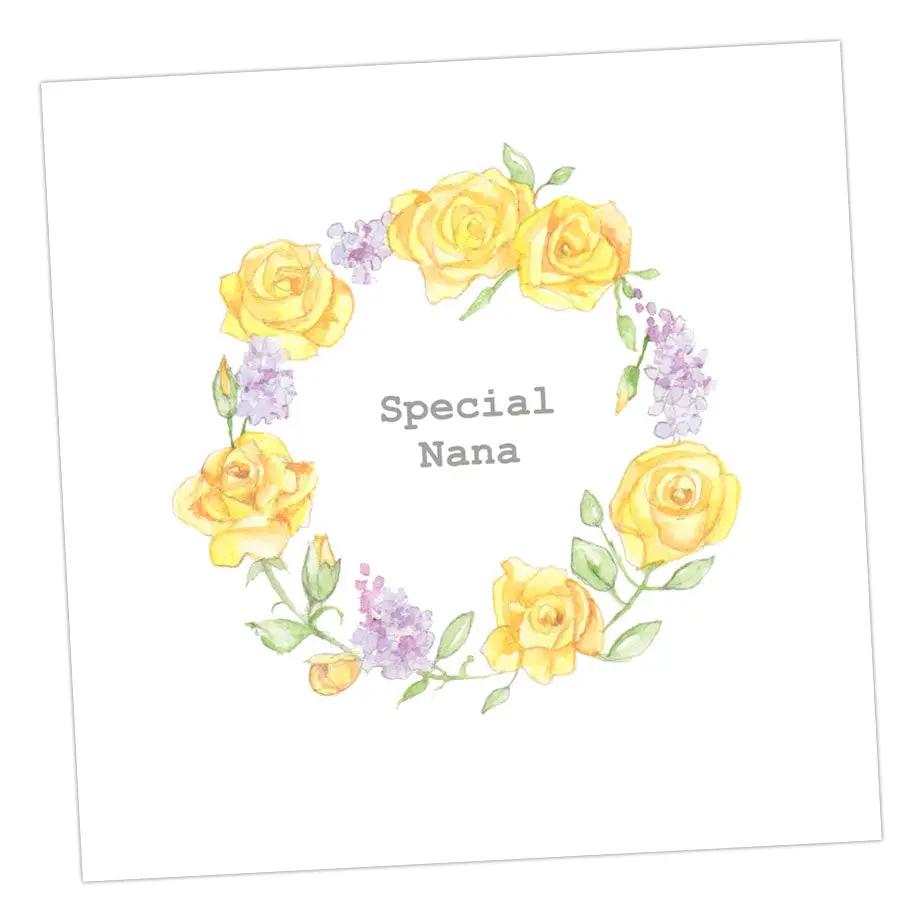 Special Nana Wreath Greeting & Note Cards Crumble and Core 15 x 15 cm  