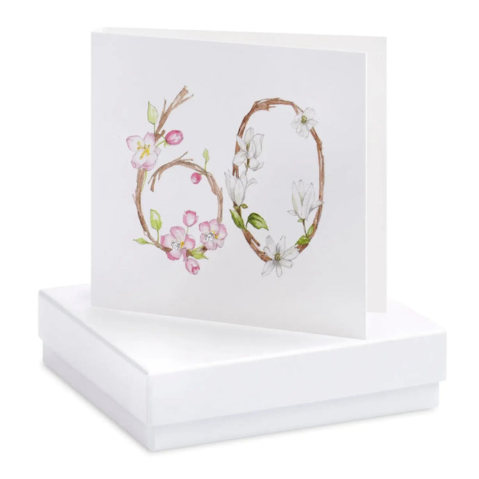 Boxed Floral 60th Earring Card Crumble and Core Crumble & Core