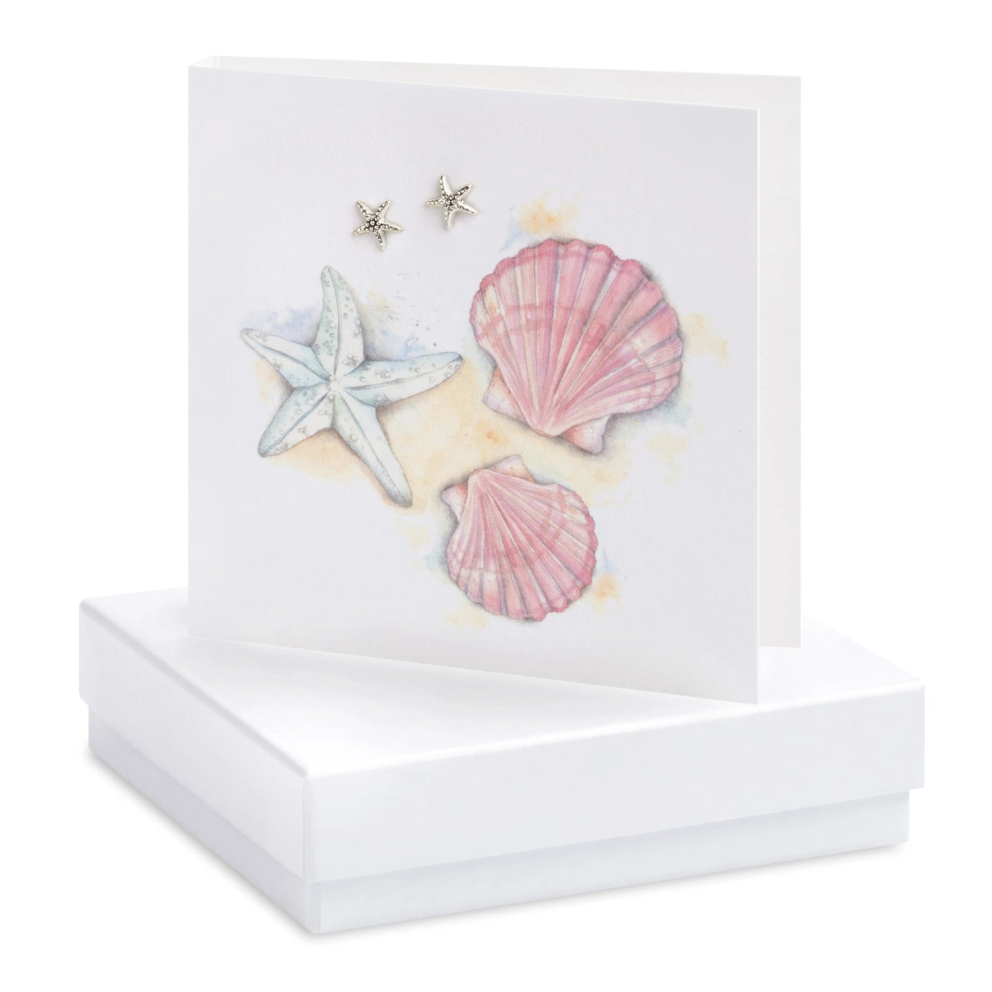 Boxed Shell Earring Card Earrings Crumble and Core White  