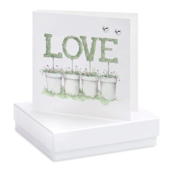 Boxed Love Pots Earring Card Earrings Crumble and Core White  