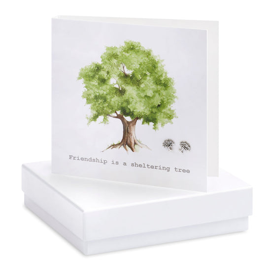 Boxed Friendship Tree Earring Card Earrings Crumble and Core White  