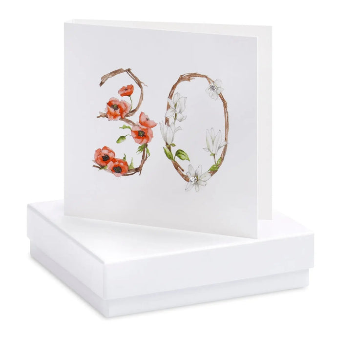 Boxed Floral 30th Earring Card Crumble and Core Crumble & Core