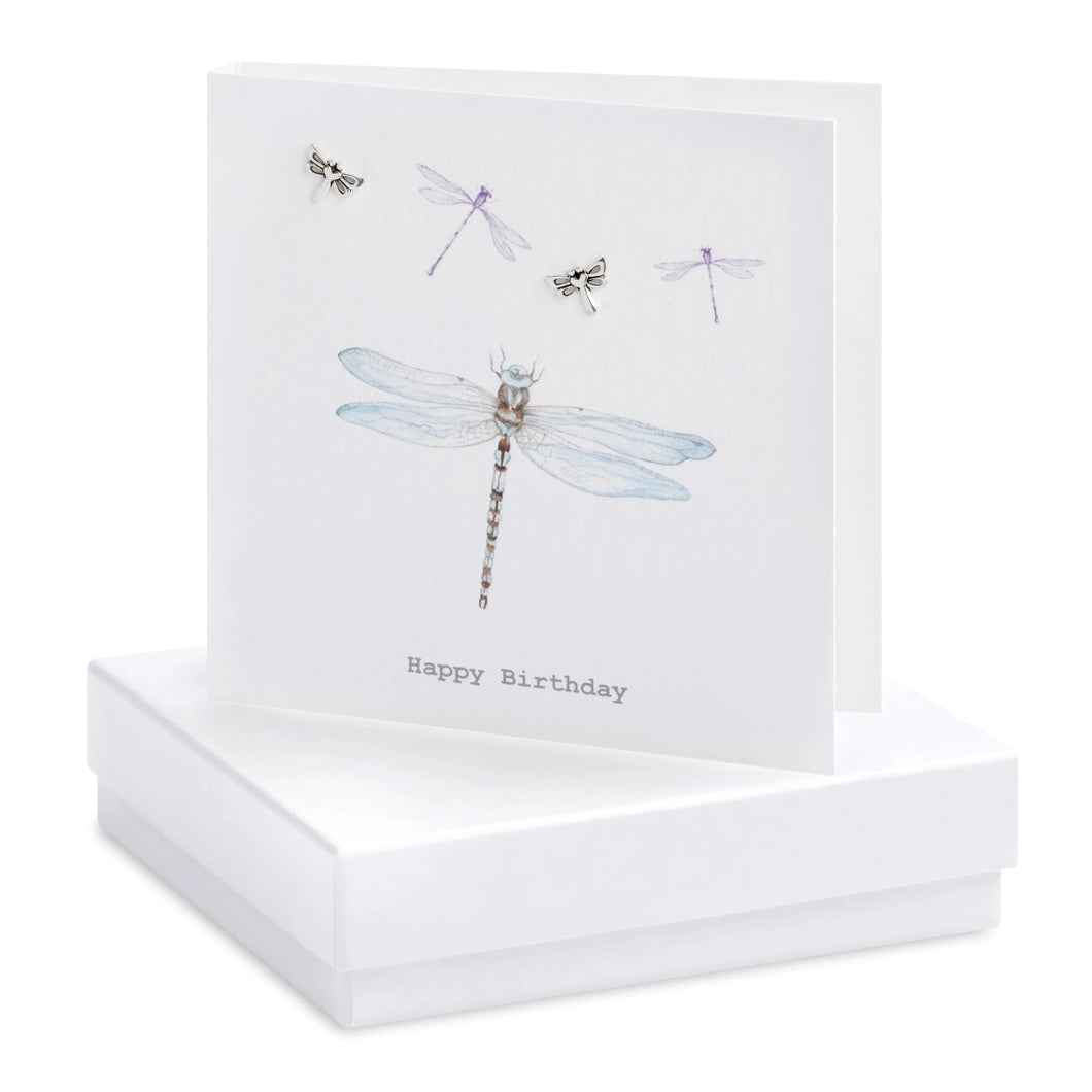 Boxed Dragonfly Birthday Earring Card Crumble and Core Crumble & Core