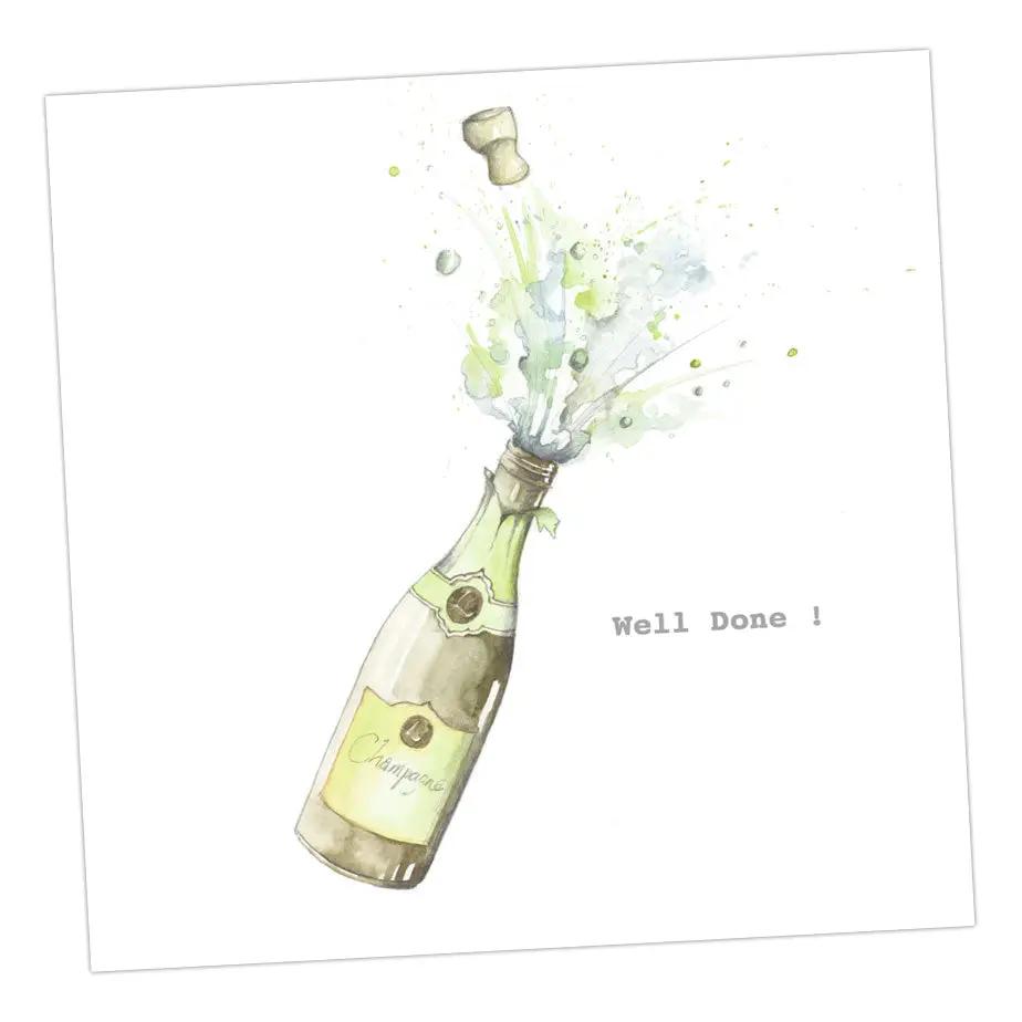 Well Done Champagne Card Greeting & Note Cards Crumble and Core 12 x 12 cm  