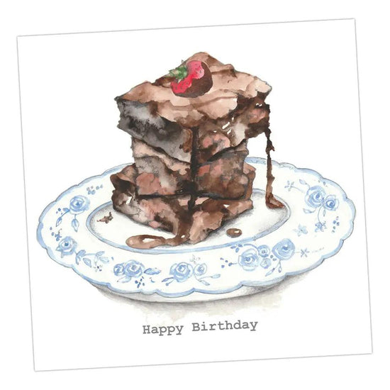 Chocolate Brownie Birthday Greeting Card Greeting & Note Cards Crumble and Core 15 x 15 cm  