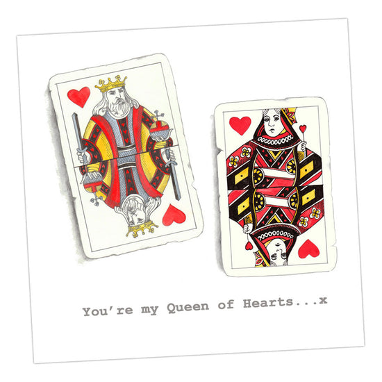 Queen of Hearts Playing Cards Greeting & Note Cards Crumble and Core 12 x 12 cm  