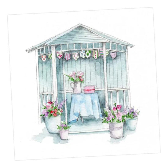 Blue Summerhouse Card Greeting & Note Cards Crumble and Core 15 x 15 cm  