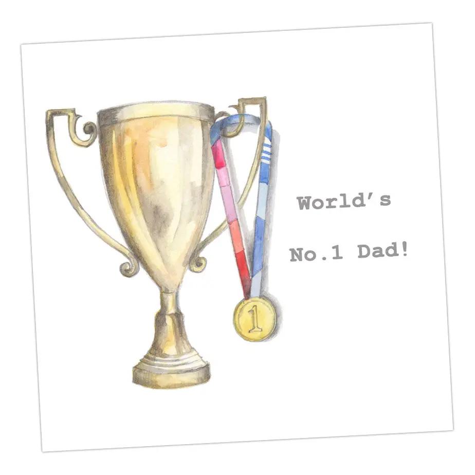 World No.1 Dad Card Greeting & Note Cards Crumble and Core 12 x 12 cm  