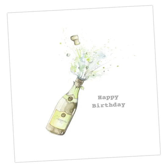 Happy Birthday Champagne Card Greeting & Note Cards Crumble and Core 12 x 12 cm  