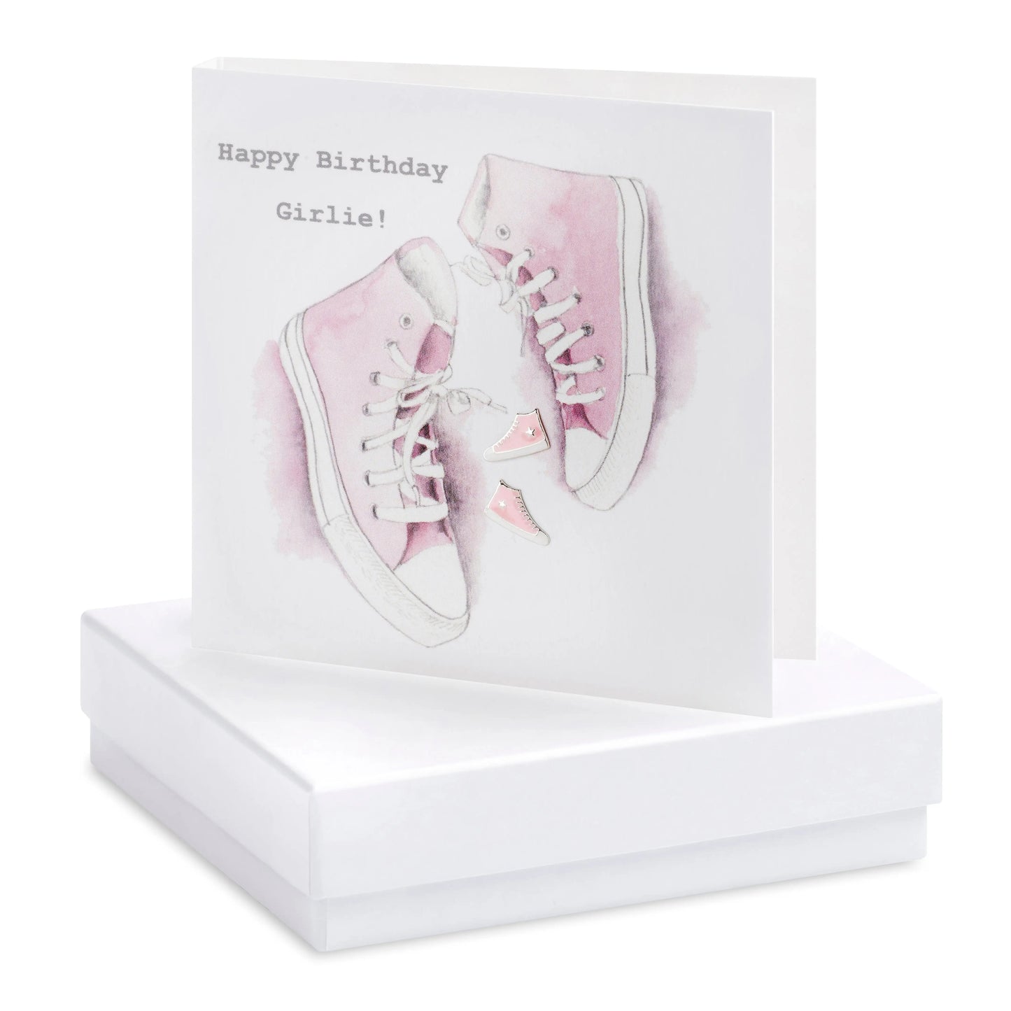Boxed Happy Birthday Girlie Converse Earring Card Earrings Crumble and Core White  