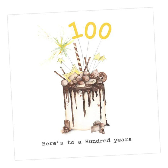 Choccie Woccie Cake 100th Greeting Card Greeting & Note Cards Crumble and Core 12 x 12 cm  