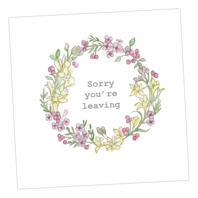 Sorry You're Leaving Wreath Card