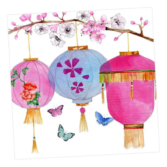 Chinese Lanterns Greeting Card Greeting & Note Cards Crumble and Core 12 x 12 cm  