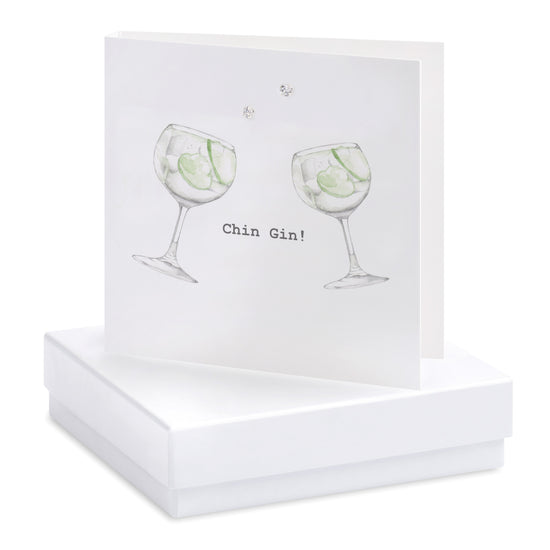 Boxed Chin Gin Earring Card Earrings Crumble and Core White  