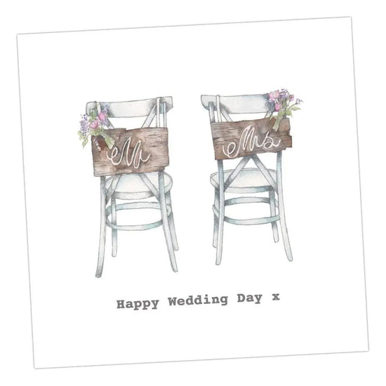 Wedding Chairs Card Greeting & Note Cards Crumble and Core 12 x 12 cm  