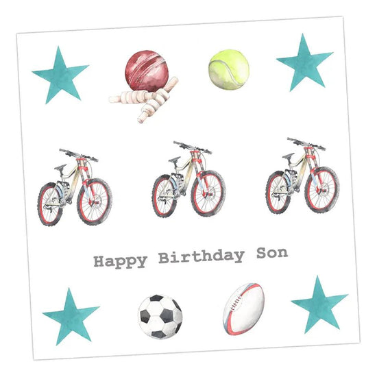 Son Multi Sport Card Greeting & Note Cards Crumble and Core 12 x 12 cm  