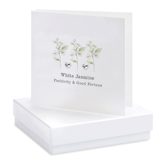 Boxed  Jasmine Earring Card Earrings Crumble and Core White  
