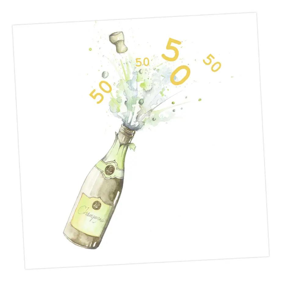 Champagne 50th Card Greeting & Note Cards Crumble and Core 12 x 12 cm  