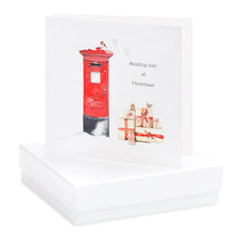 Carica l&#39;immagine nel visualizzatore di Gallery, Boxed Christmas Postbox Earring Card Earrings Crumble and Core White  
