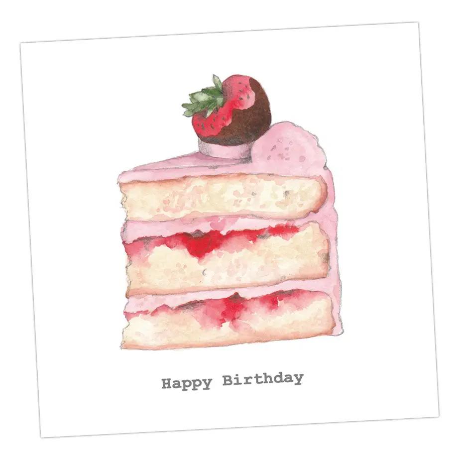 Slice of Cake Birthday Card Greeting & Note Cards Crumble and Core 12 x 12 cm  