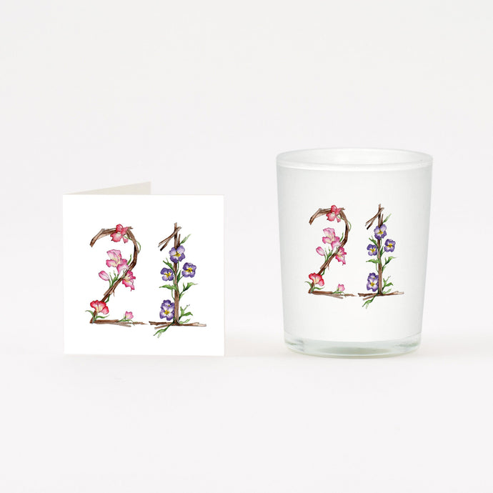 Floral 21 Boxed Candle & Card Crumble & Core