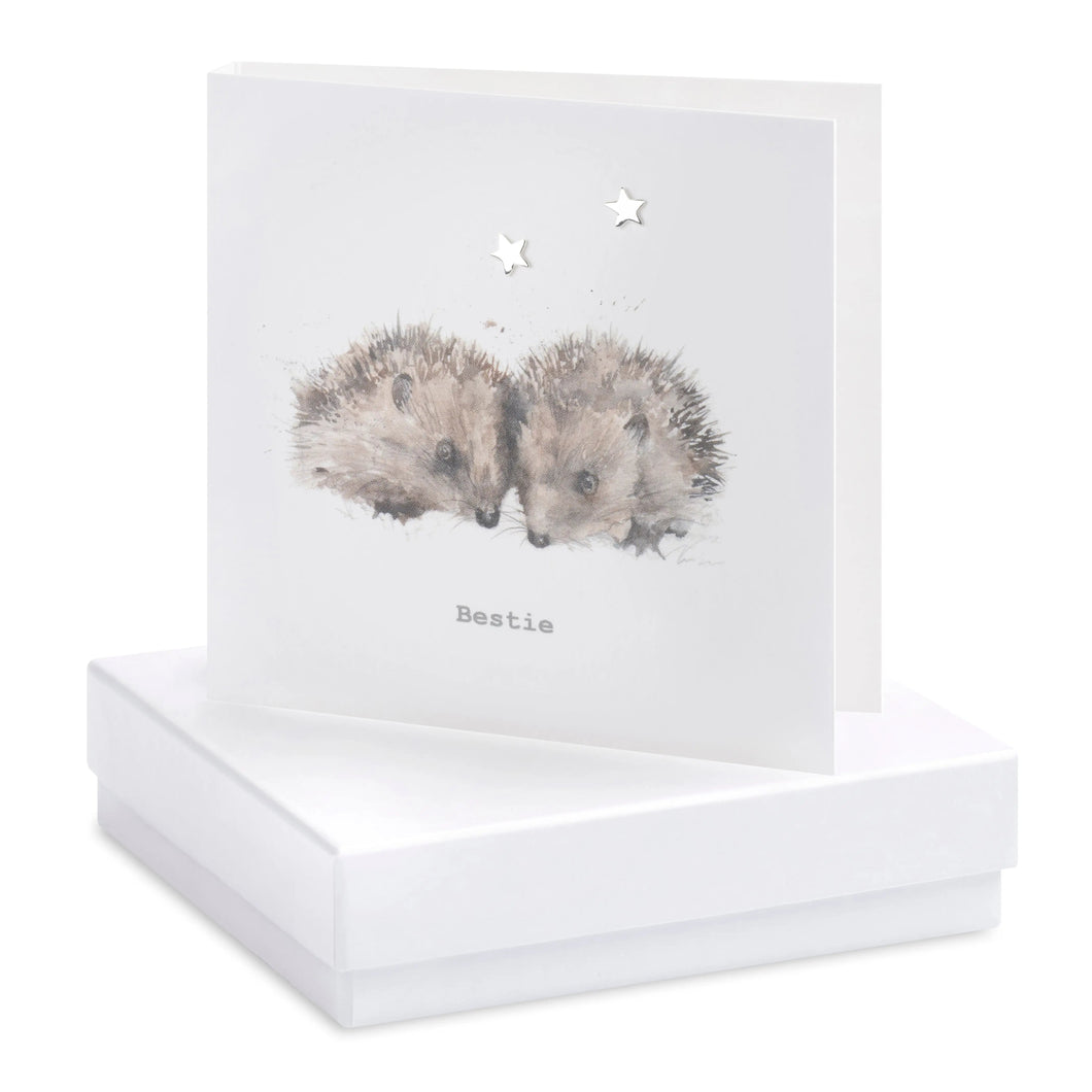Boxed Earring Card Hedgehogs Bestie Earrings Crumble and Core White  
