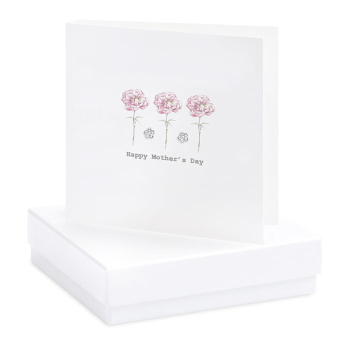Boxed Peonies Mother's Day Earring Card Crumble and Core Crumble & Core