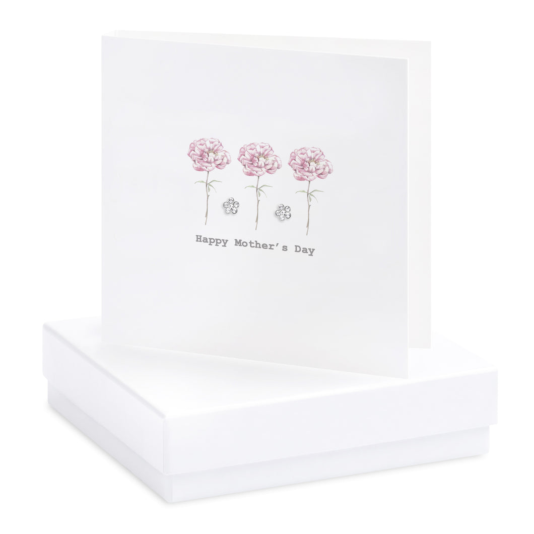 Boxed Peonies Mother's Day Earring Card Earrings Crumble and Core   