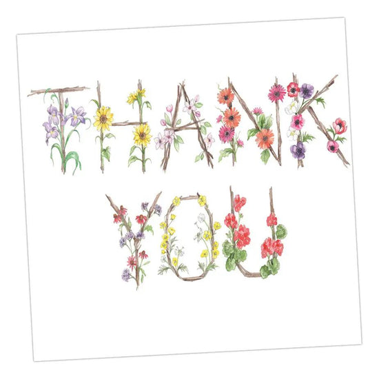 Floral Letters Thank You Greeting & Note Cards Crumble and Core   