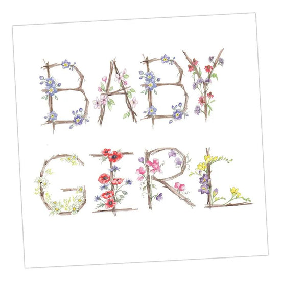Floral Letters Baby Girl Greeting & Note Cards Crumble and Core   