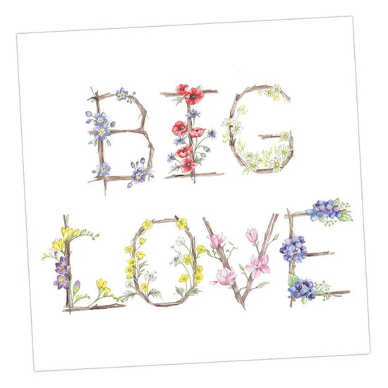 Floral Letters Big Love Greeting & Note Cards Crumble and Core   