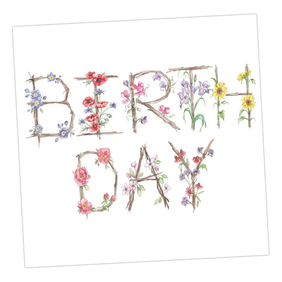 Floral Letters Birthday