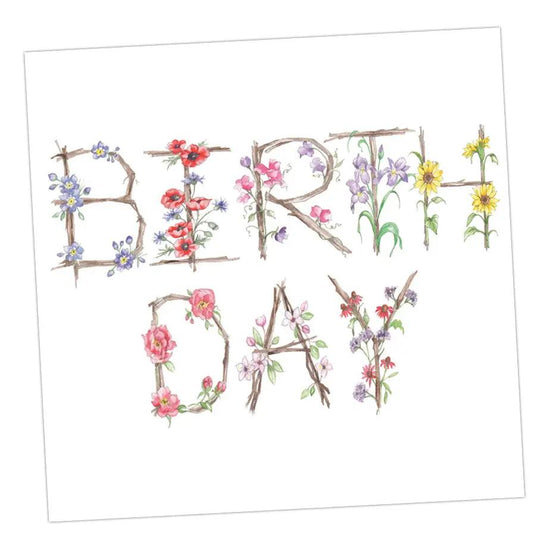 Floral Letters Birthday Greeting & Note Cards Crumble and Core   