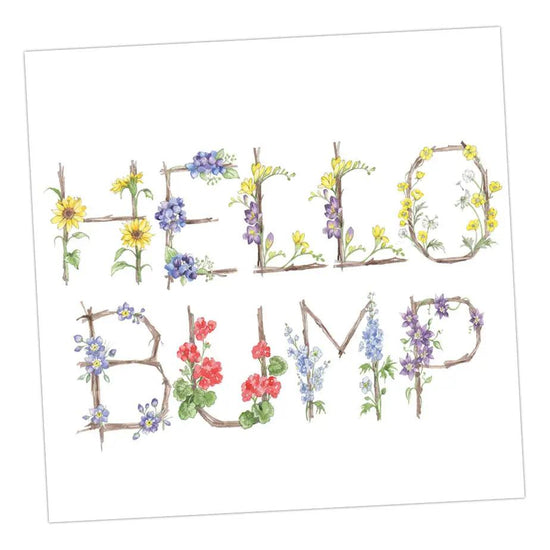 Floral Letters Hello Bump Greeting & Note Cards Crumble and Core   