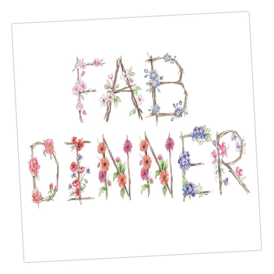 Floral Letters Fab Dinner Greeting & Note Cards Crumble and Core   