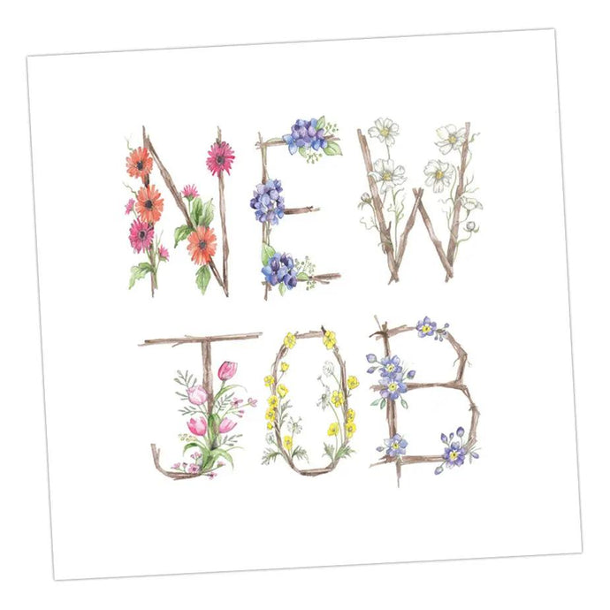 Floral Letters New Job Card Crumble & Core