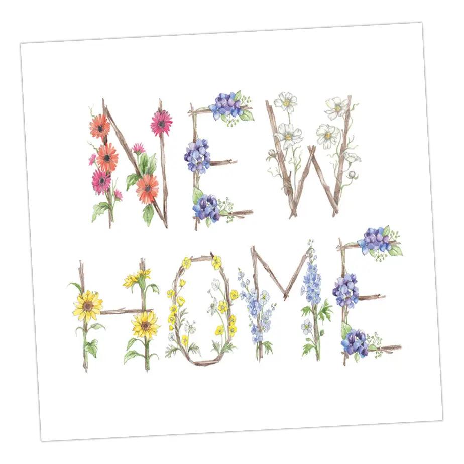 Floral Letters New Home Greeting & Note Cards Crumble and Core   