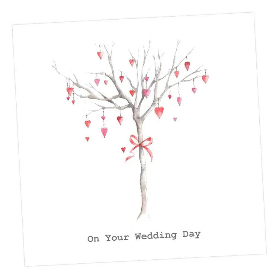 Heart Tree Wedding Card