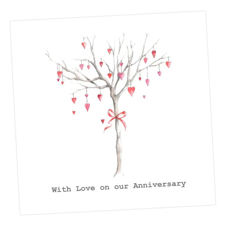 Heart Tree Anniversary Card Greeting & Note Cards Crumble and Core   