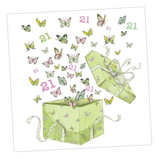 Butterfly 21st Birthday Card Greeting & Note Cards Crumble and Core   